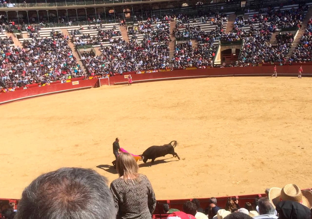 The famous bull fight in Valencia