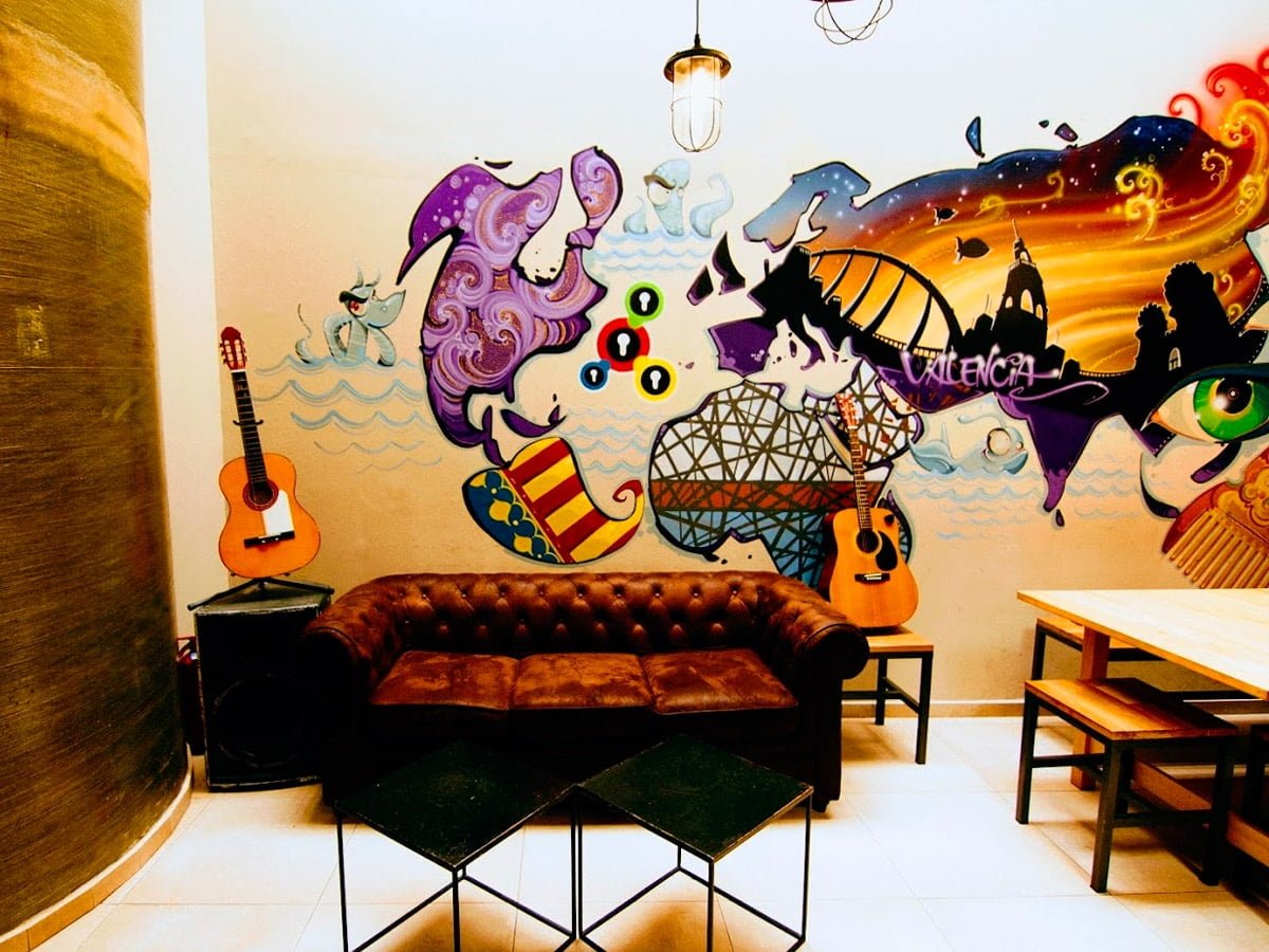Colorful facilities in Nest Hostels Valencia